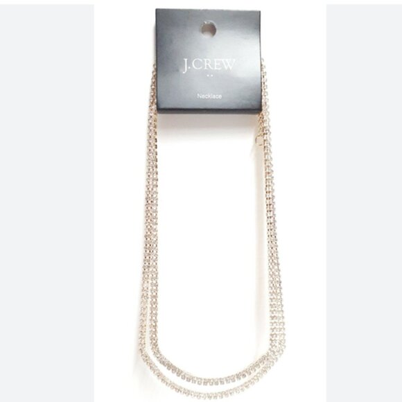 J Crew Factory Layered Crystal Necklace - Picture 1 of 3